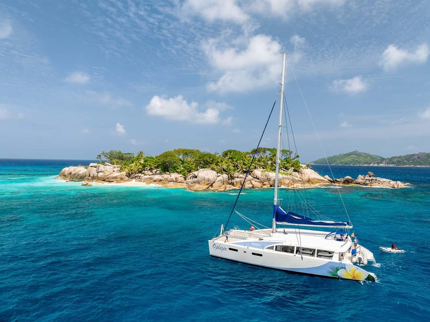 Scenic view of Felicite Island from the boat